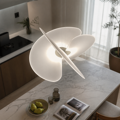 Nordic Silk Pendant Light - Silk Shade from 40cm to 100cm with 3000K Warm, 4000K Natural or 6000K White Light for Dining Table and Bedside