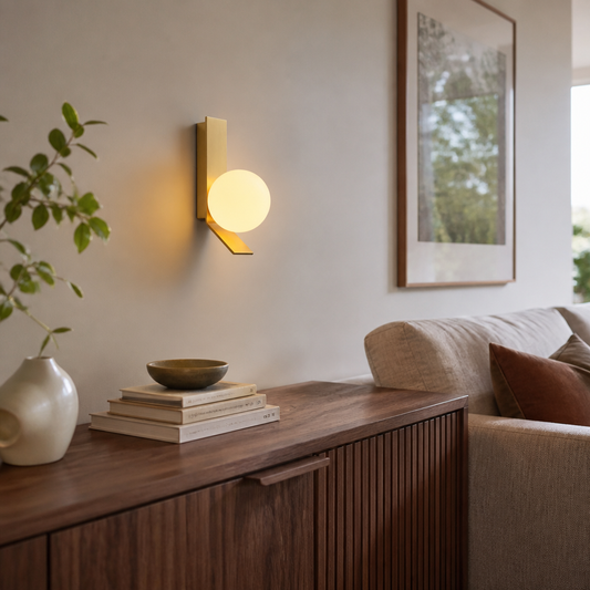 Modern Glass Wall Lamp - Single or Double Headed Sconce with Warm Glare-Free LED Glow for Hallway, Headboard and Staircase Lighting