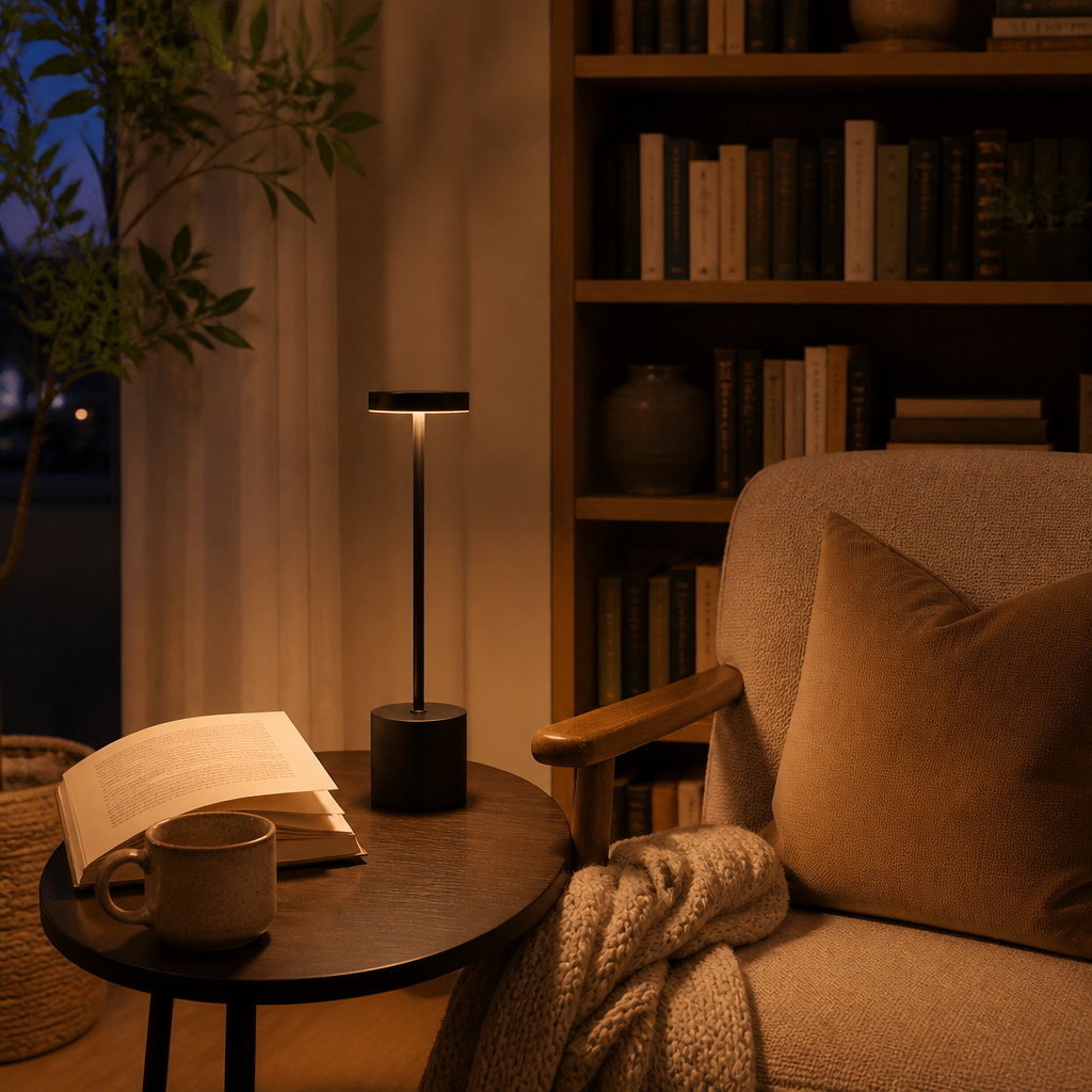 Dimmable Touch Desk Lamp - Warm White LED Study Light in Black or White with Touch Brightness Control for Desk, Study Table and Office