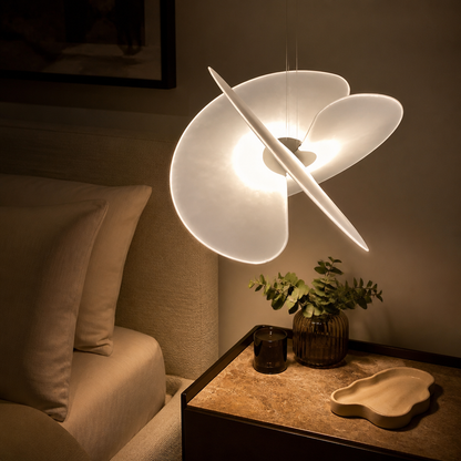 Nordic Silk Pendant Light - Silk Shade from 40cm to 100cm with 3000K Warm, 4000K Natural or 6000K White Light for Dining Table and Bedside