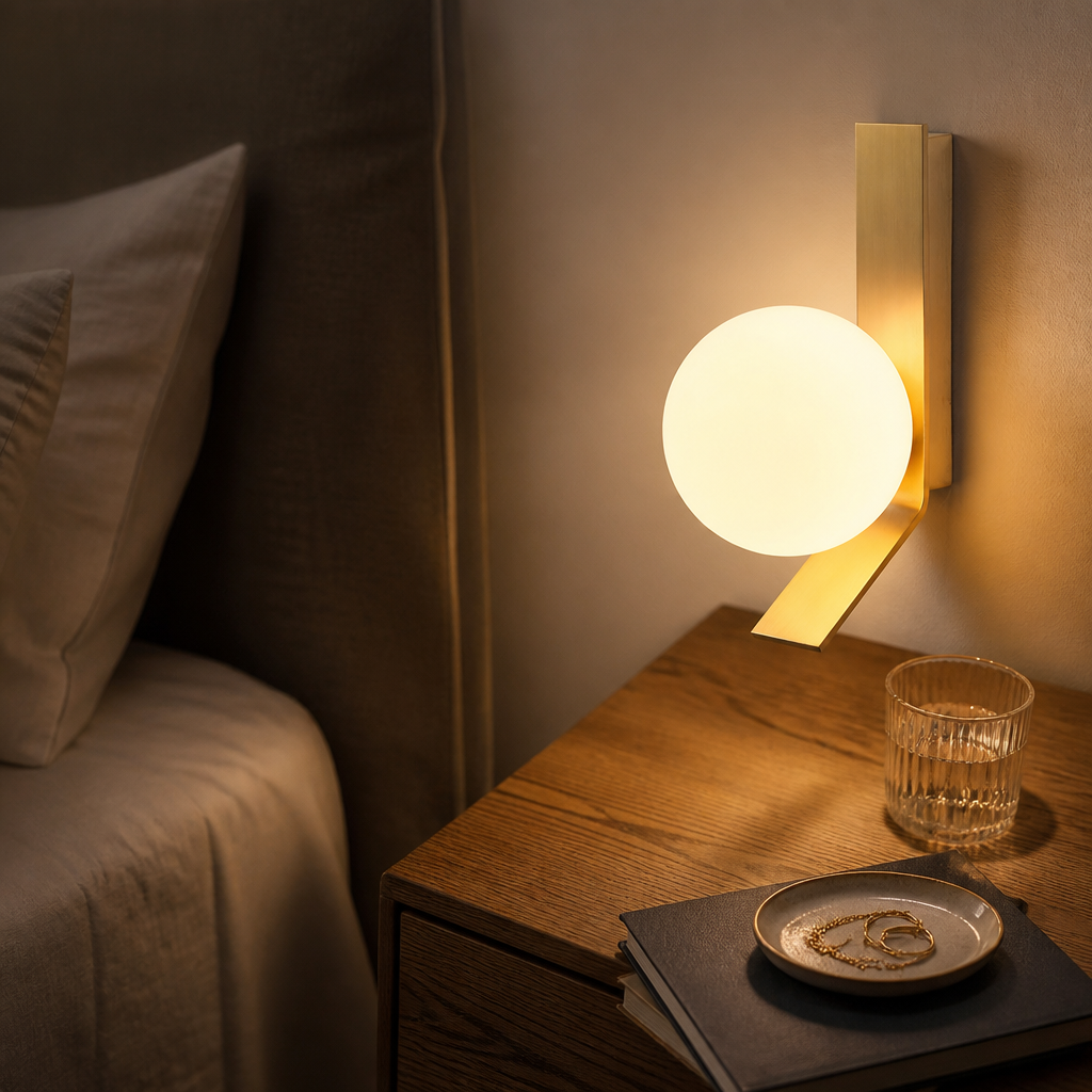 Modern Glass Wall Lamp - Single or Double Headed Sconce with Warm Glare-Free LED Glow for Hallway, Headboard and Staircase Lighting