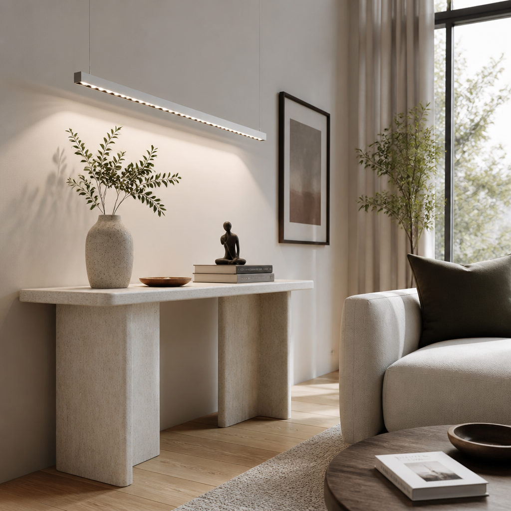 LED Long Strip Linear Pendant - Aluminium Bar Light from 135 to 1200mm and 5W to 45W in Flood, Spot or Combination Beams for Kitchen Island