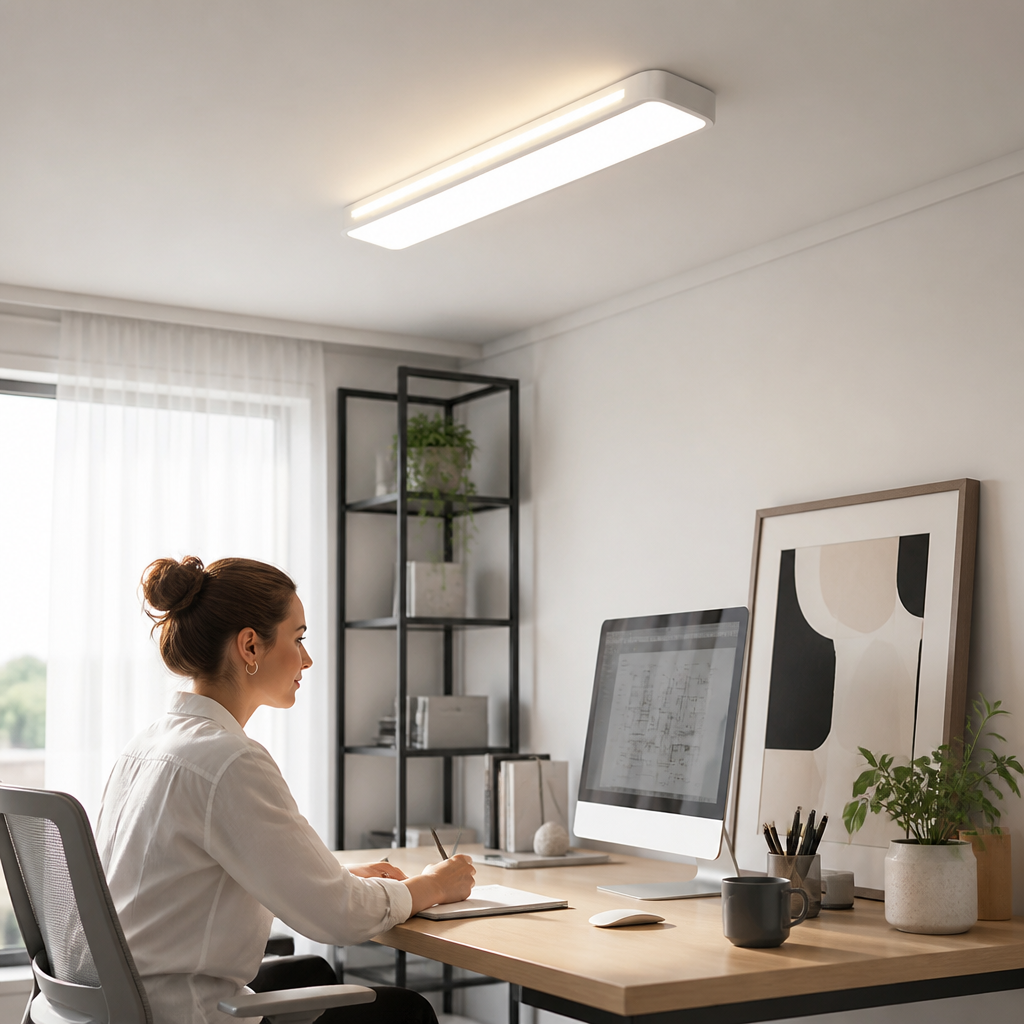 Long Corridor Nordic Ceiling Light - Black or White Iron Linear Bar in 48cm 15W, 58cm 18W and 78cm 22W Warm Sizes for Porch and Balcony