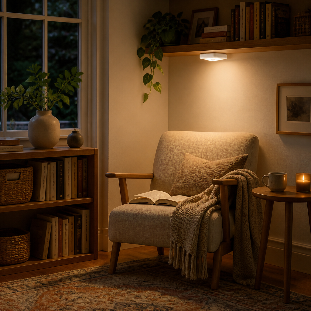 Wireless Motion Sensor LED Nightlight Wall Lamp - Dry Cell Powered ABS Unit in White or Warm White, Sold in Packs of 1, 3 or 6 for Closets