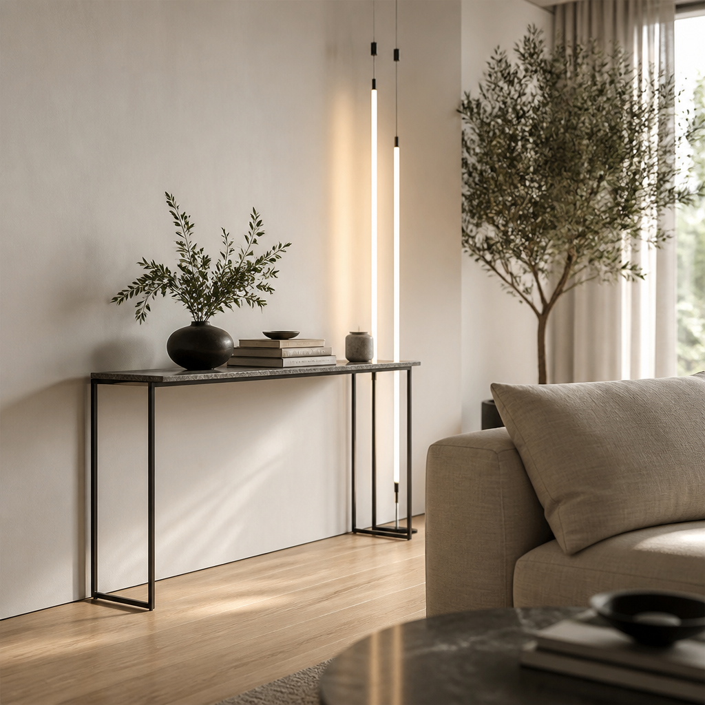 Modern Silicone Floor Lamp - 120 to 180cm Ceiling or Plug Type Standing Light with Warm and Natural White Remote Control Options