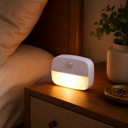 Night Light - Motion Sensor LED in Warm or Cold White with a Soft Glare-Free Glow for a Nursery, Hallway or Bedside Cabinet