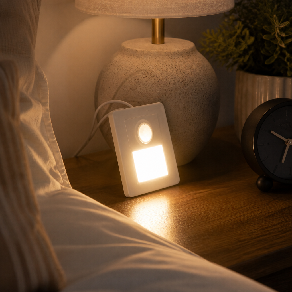 Motion Sensor Recessed Wall Sconce - Flush White Housing with Warm 2700K or Cool 7000K White LED for Hallway, Bedhead and Stairs