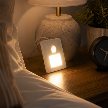 Motion Sensor Recessed Wall Sconce - Flush White Housing with Warm 2700K or Cool 7000K White LED for Hallway, Bedhead and Stairs