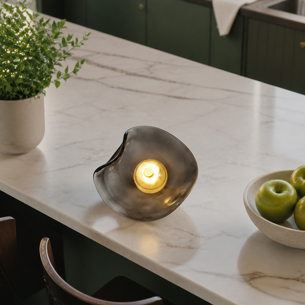 Nordic Modern Wall Lamp - Cognac or Grey Glass Sconce with Warm White 2700K to Cool White 7000K Options for Hallway and Bedhead