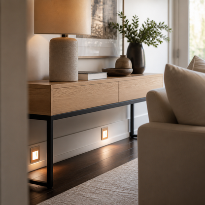 Motion Sensor Recessed Night Light - Flush Fitting LED in Gold, White, Grey or Black with Four Piece Packs for Nursery and Hallway