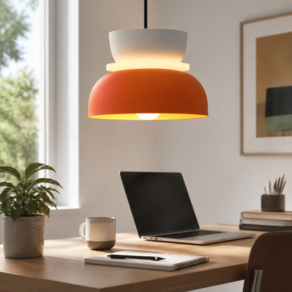 Macaron Modern Pendant Lamp - Small, Medium or Large Shade in Pink, Yellow, Green, Grey or Blue for Dining Table, Kitchen Island and Bedside