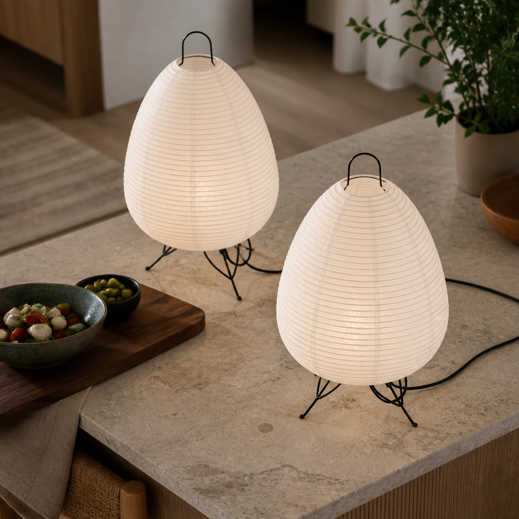 Japanese Rice Paper Floor Lamp - Akari Noguchi Style Lantern in Eight Sizes from 43 to 180cm Tall for Bedroom and Reading Corner