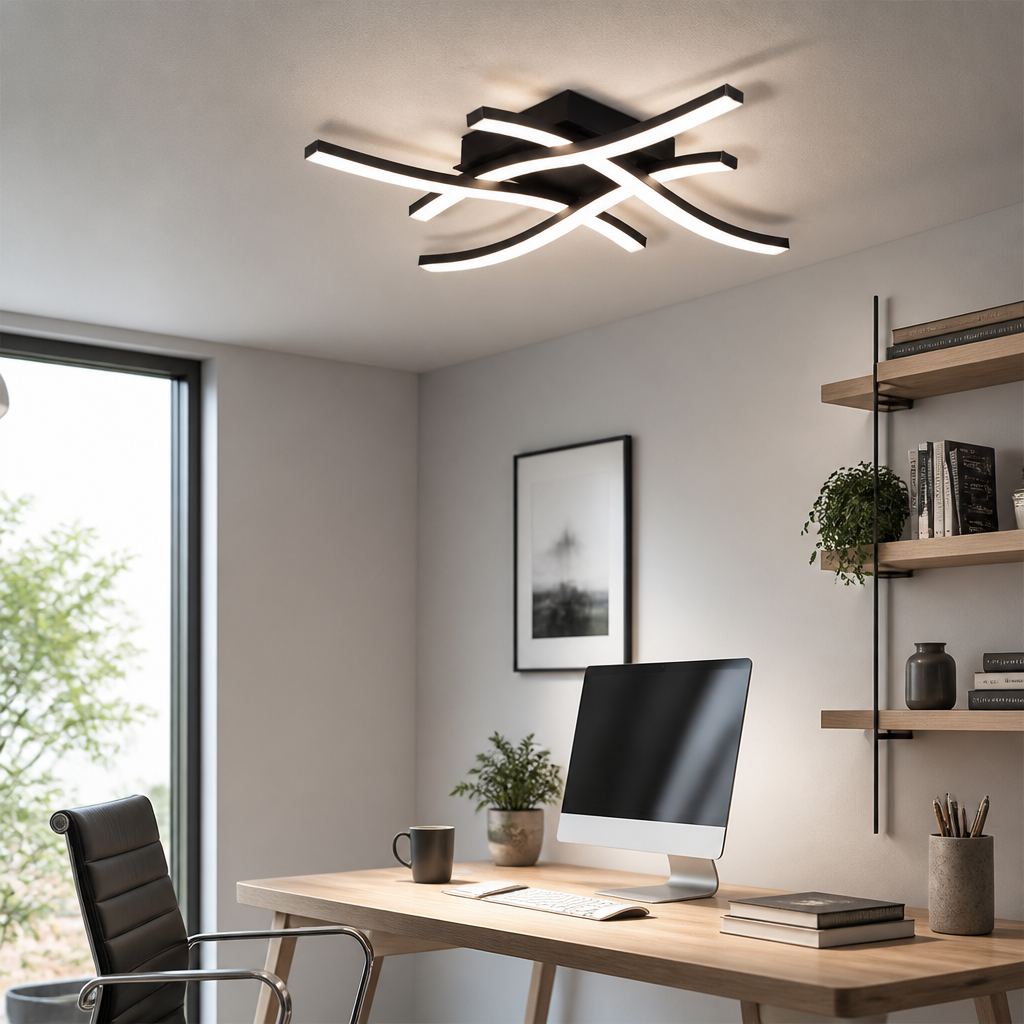 Rotatable LED Ceiling Spot Light Bar - Black Iron 2, 3 and 4 Head Fitting in 30 or 50cm Lengths with Cool White Aimable Beams for Kitchens