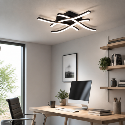 Rotatable LED Ceiling Spot Light Bar - Black Iron 2, 3 and 4 Head Fitting in 30 or 50cm Lengths with Cool White Aimable Beams for Kitchens