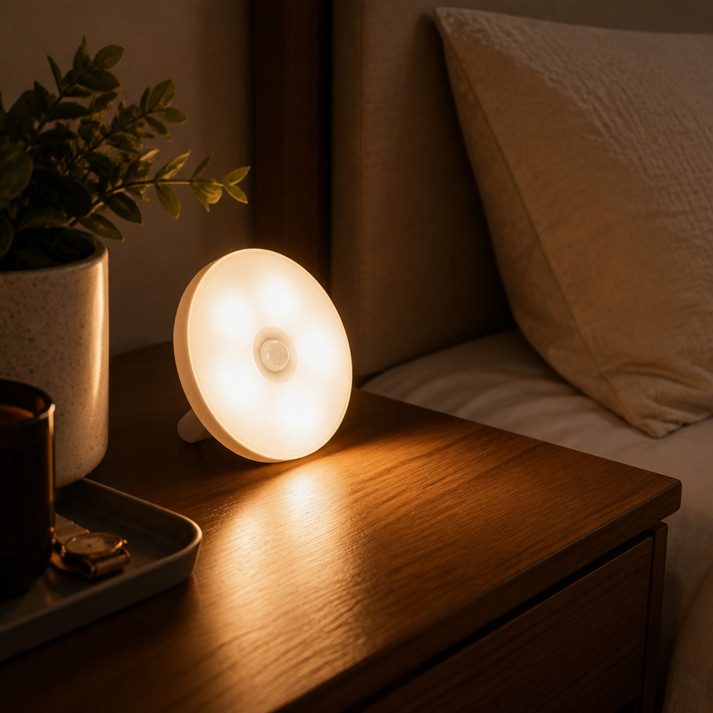 Motion Sensor Rechargeable Night Light - Cordless Warm or White LED with Manual Switch Option in Single to Six Piece Sets