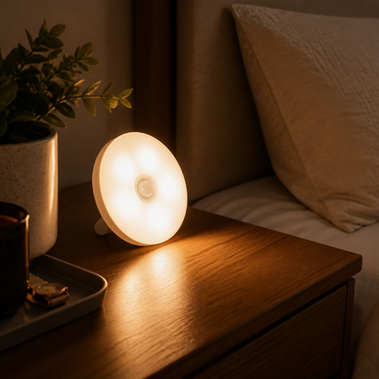 Motion Sensor Rechargeable Night Light - Cordless Warm or White LED with Manual Switch Option in Single to Six Piece Sets