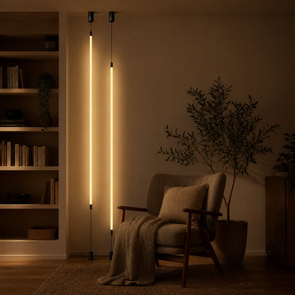 Modern Silicone Floor Lamp - 120 to 180cm Ceiling or Plug Type Standing Light with Warm and Natural White Remote Control Options