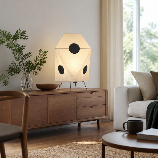 Japanese Vintage Floor Lamp - Wabi-Sabi Rice Paper Akari Standing Light in Eight Shade Styles for Reading Corner and Bedroom