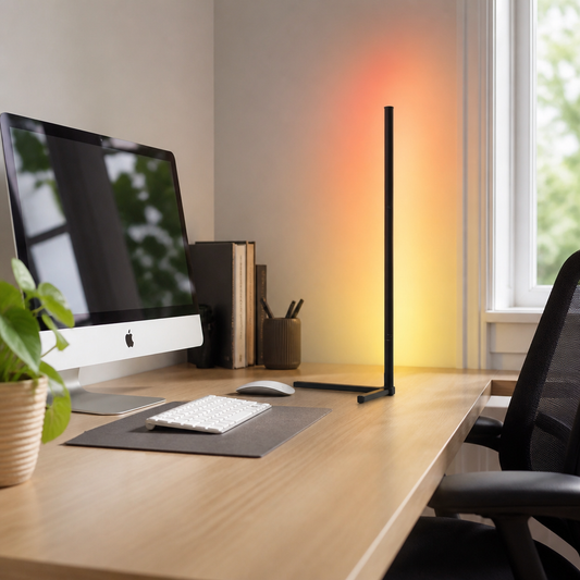 Modern Floor Lamp - 150cm Standing RGB Light with Music Sync Colour Change for Sofa Side, Reading Corner and Bedroom Ambience
