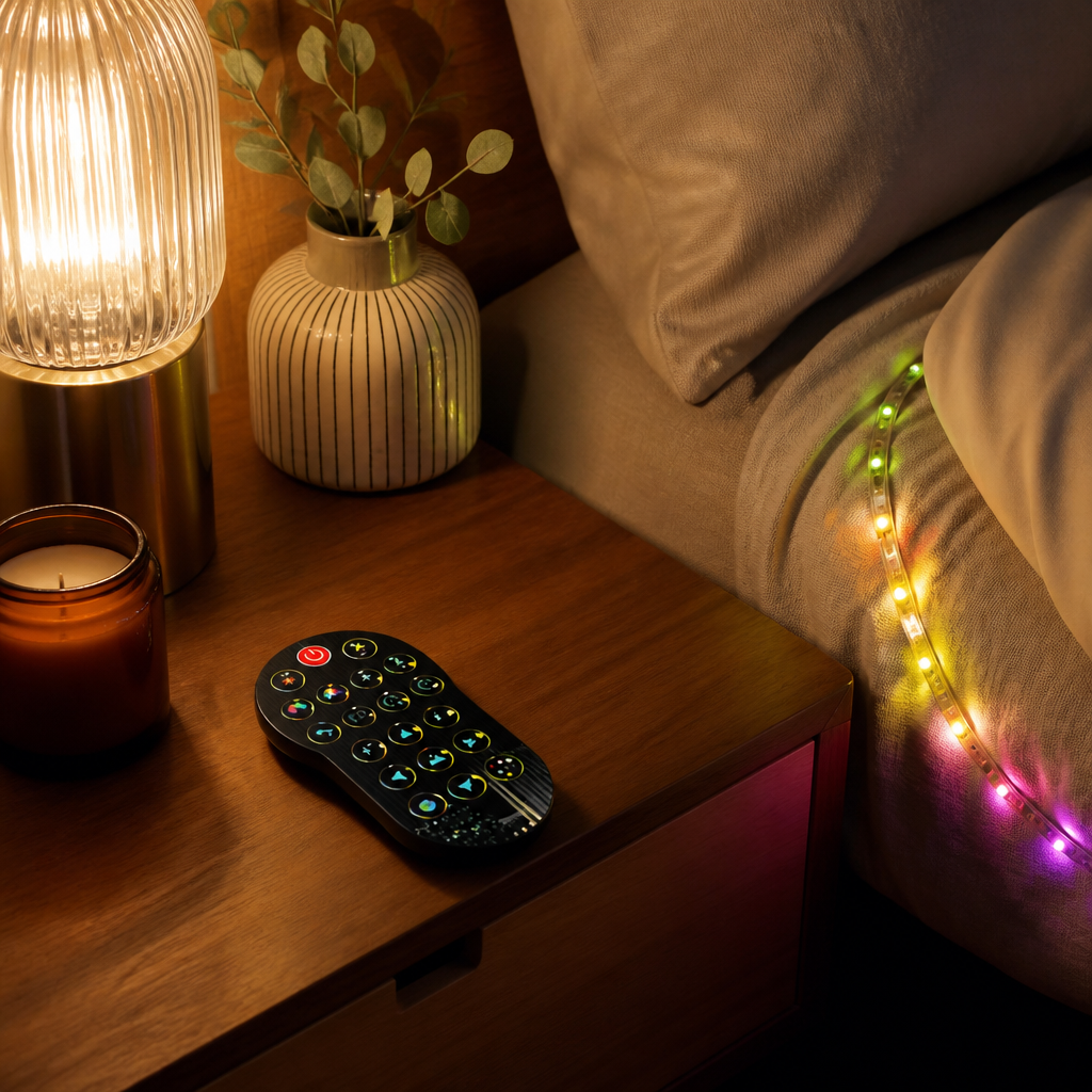 RGBIC Music Sync Light - 2.4 by 2.4m Bluetooth Colour Changing Set with Beat Reactive Scenes, Timers and App or Remote Dimming