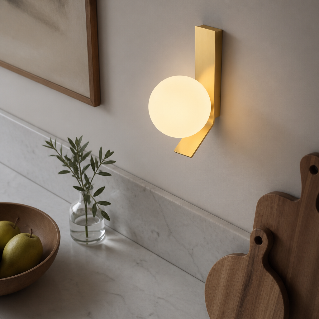 Modern Glass Wall Lamp - Single or Double Headed Sconce with Warm Glare-Free LED Glow for Hallway, Headboard and Staircase Lighting