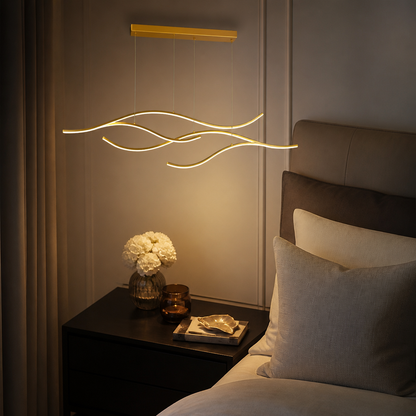 Aluminium Tree Branch Chandelier - Gold or Black Sculptural Flush Canopy in 100 and 120cm Spans with Dimmable Remote Control for Dining