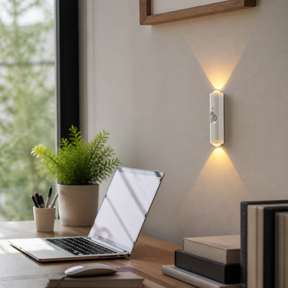 Sunset Motion Sensor Night Light - Rechargeable Cord-Free RGB Lamp with 7 Colour or 3 Colour Glow for Nursery, Hallway and Bedside Cabinet