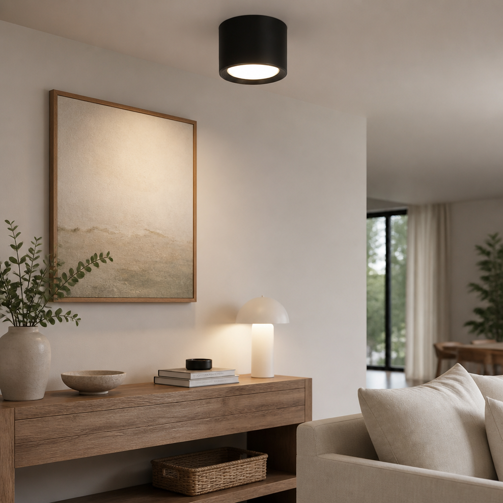 Dimmable Surface Mounted LED Downlight - 5W to 20W Aluminium Ceiling Fitting in Black or White with 3000K, 4000K and 6000K Colour Options