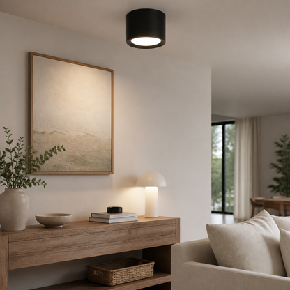 Dimmable Surface Mounted LED Downlight - 5W to 20W Aluminium Ceiling Fitting in Black or White with 3000K, 4000K and 6000K Colour Options