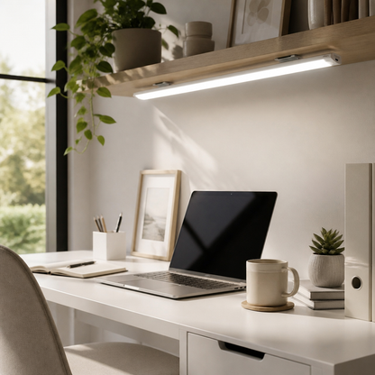 Type-C Rechargeable Motion Sensor Cabinet Light - 10 to 50cm Wireless Bar in Warm, Cold or Three Colour Modes with Ambient Light Detection