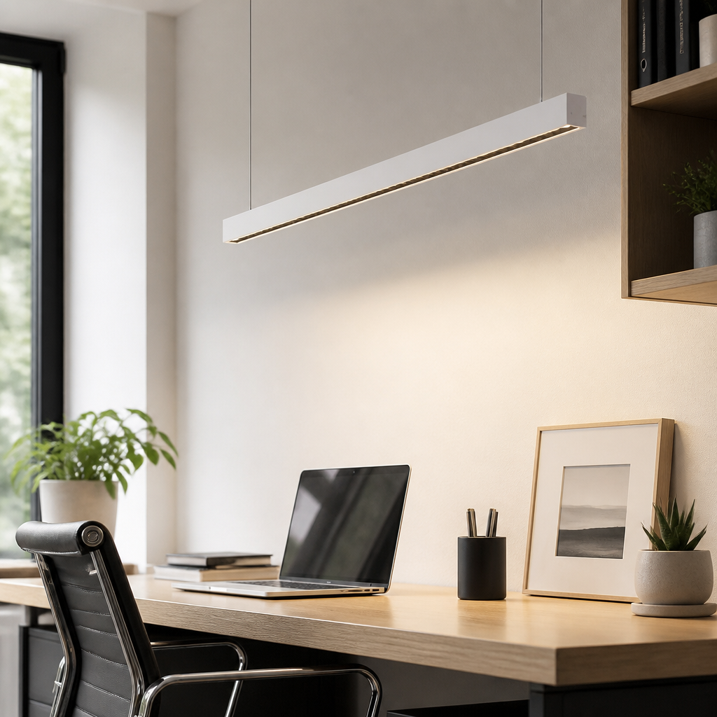 LED Long Strip Linear Pendant - Aluminium Bar Light from 135 to 1200mm and 5W to 45W in Flood, Spot or Combination Beams for Kitchen Island