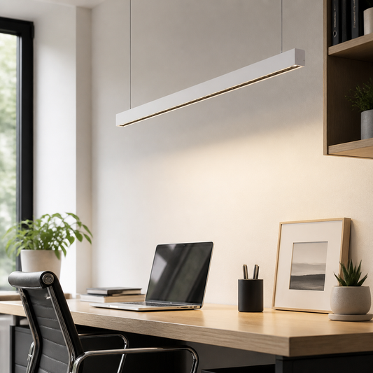 LED Long Strip Linear Pendant - Aluminium Bar Light from 135 to 1200mm and 5W to 45W in Flood, Spot or Combination Beams for Kitchen Island