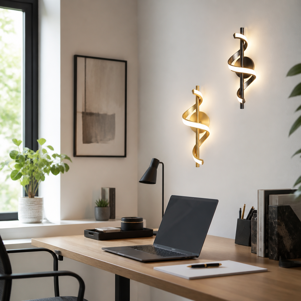 Nordic Modern Wall Light - Black or Gold Sconce with Three Colour Temperature LED for Hallway, Above a Headboard and Staircase