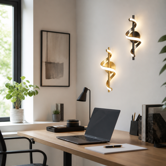 Nordic Modern Wall Light - Black or Gold Sconce with Three Colour Temperature LED for Hallway, Above a Headboard and Staircase