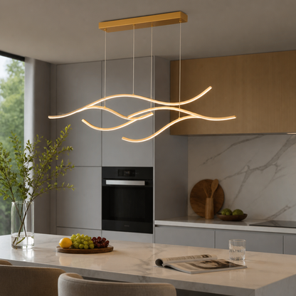 Aluminium Tree Branch Chandelier - Gold or Black Sculptural Flush Canopy in 100 and 120cm Spans with Dimmable Remote Control for Dining