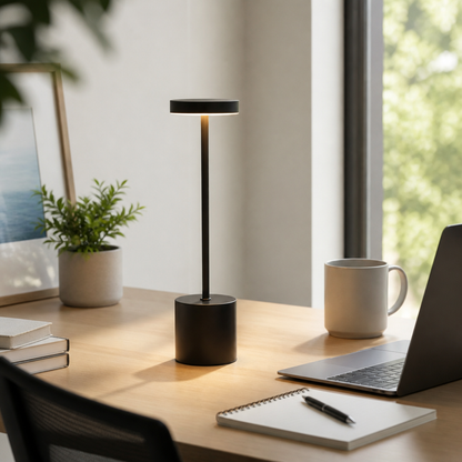 Dimmable Touch Desk Lamp - Warm White LED Study Light in Black or White with Touch Brightness Control for Desk, Study Table and Office