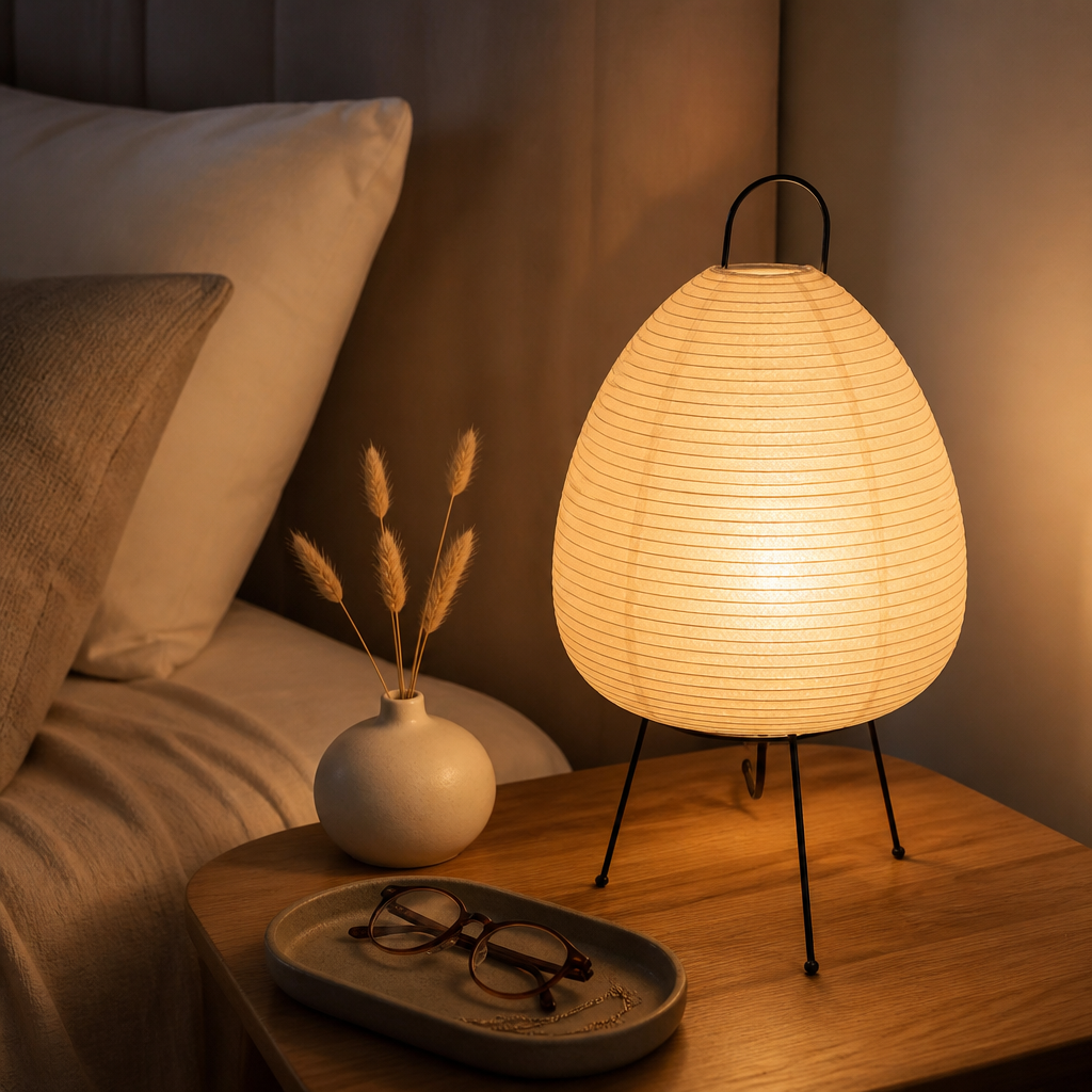 Japanese Rice Paper Floor Lamp - Akari Noguchi Style Lantern in Eight Sizes from 43 to 180cm Tall for Bedroom and Reading Corner