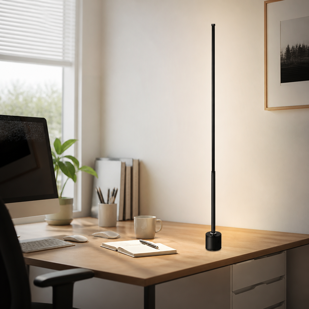 Minimalist Dimmable Floor Lamp - 50, 100 or 140cm Warm White LED Standing Light with Remote Dimming for Sofa Side and Reading Corner