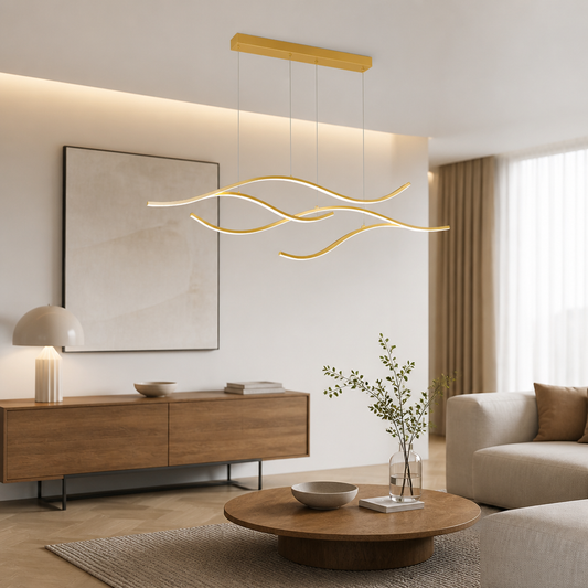 Aluminium Tree Branch Chandelier - Gold or Black Sculptural Flush Canopy in 100 and 120cm Spans with Dimmable Remote Control for Dining