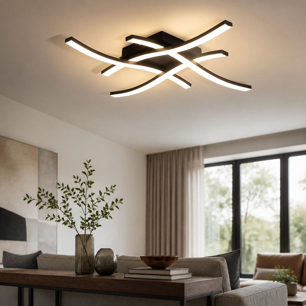 Rotatable LED Ceiling Spot Light Bar - Black Iron 2, 3 and 4 Head Fitting in 30 or 50cm Lengths with Cool White Aimable Beams for Kitchens