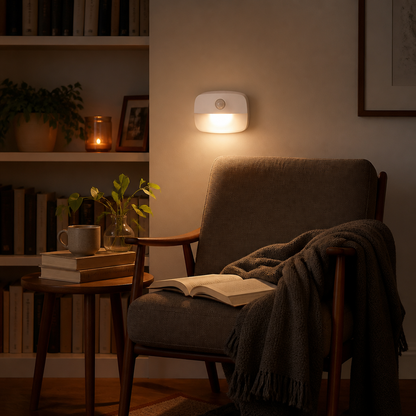 Night Light - Motion Sensor LED in Warm or Cold White with a Soft Glare-Free Glow for a Nursery, Hallway or Bedside Cabinet