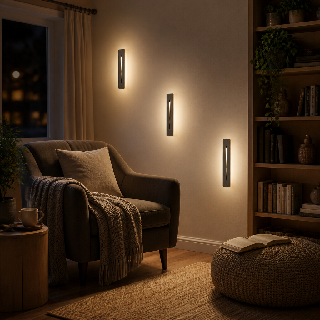 Recessed Wall Lamp - Flush Mounted 3W LED in Matte Black, White or Brushed Silver with Warm or Cool White Light for Halls and Stairs