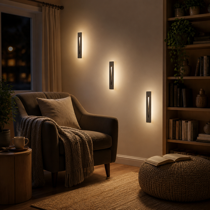 Recessed Wall Lamp - Flush Mounted 3W LED in Matte Black, White or Brushed Silver with Warm or Cool White Light for Halls and Stairs