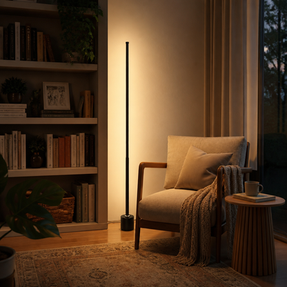 Minimalist Dimmable Floor Lamp - 50, 100 or 140cm Warm White LED Standing Light with Remote Dimming for Sofa Side and Reading Corner