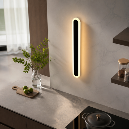 Minimalist Modern Wall Light - White or Black Sconce with Warm Energy-Efficient LED for Hallway, Headboard and Staircase Lighting
