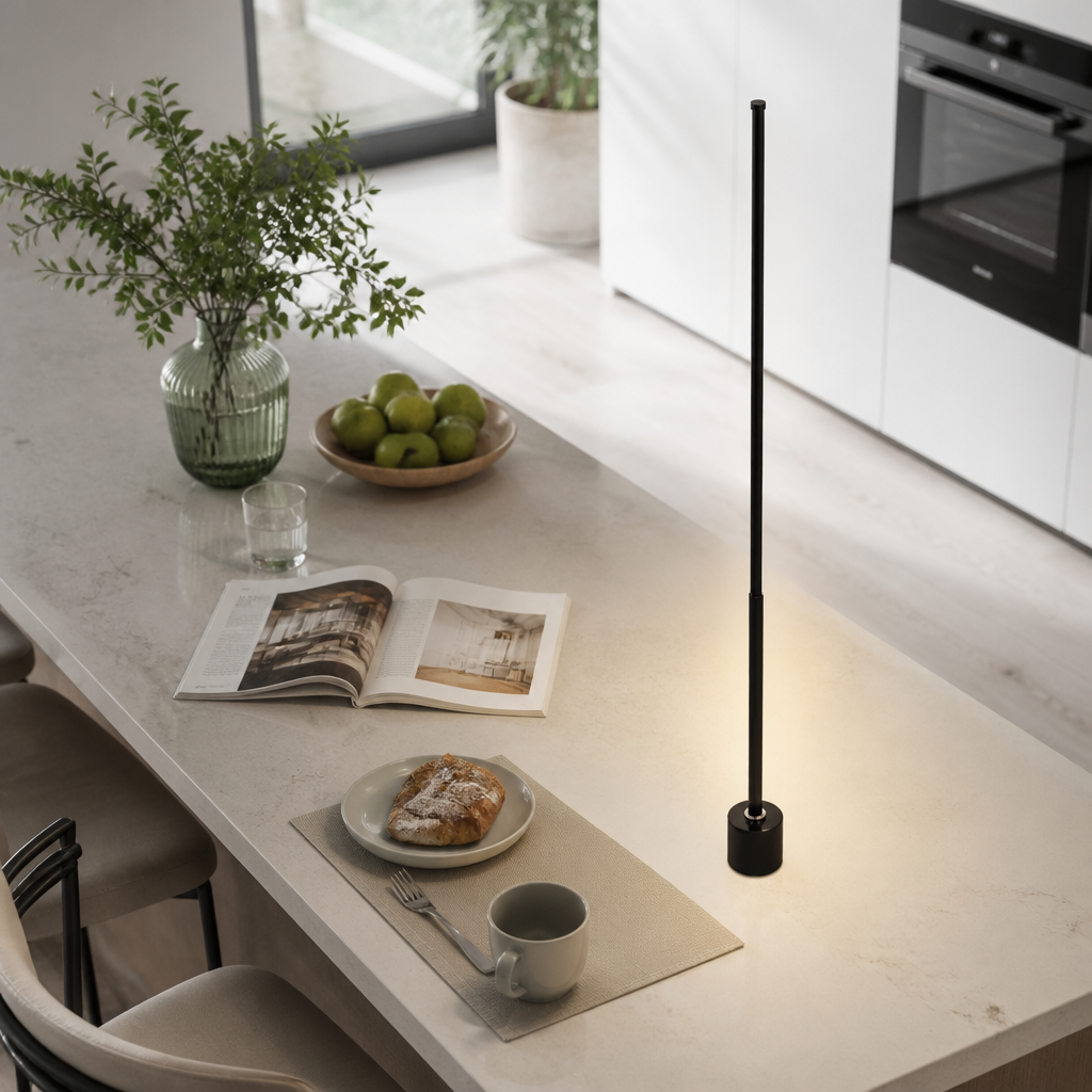 Minimalist Dimmable Floor Lamp - 50, 100 or 140cm Warm White LED Standing Light with Remote Dimming for Sofa Side and Reading Corner