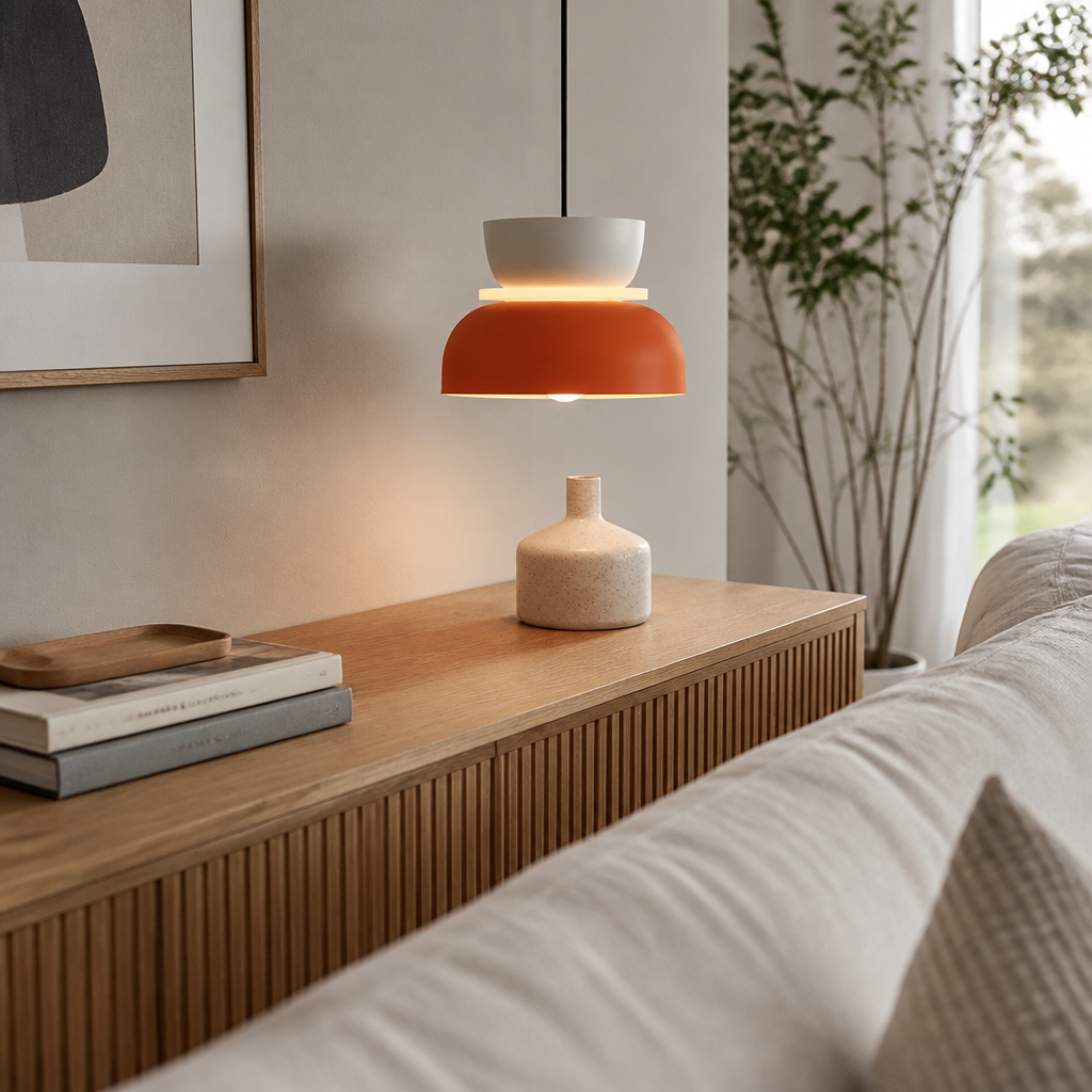 Macaron Modern Pendant Lamp - Small, Medium or Large Shade in Pink, Yellow, Green, Grey or Blue for Dining Table, Kitchen Island and Bedside