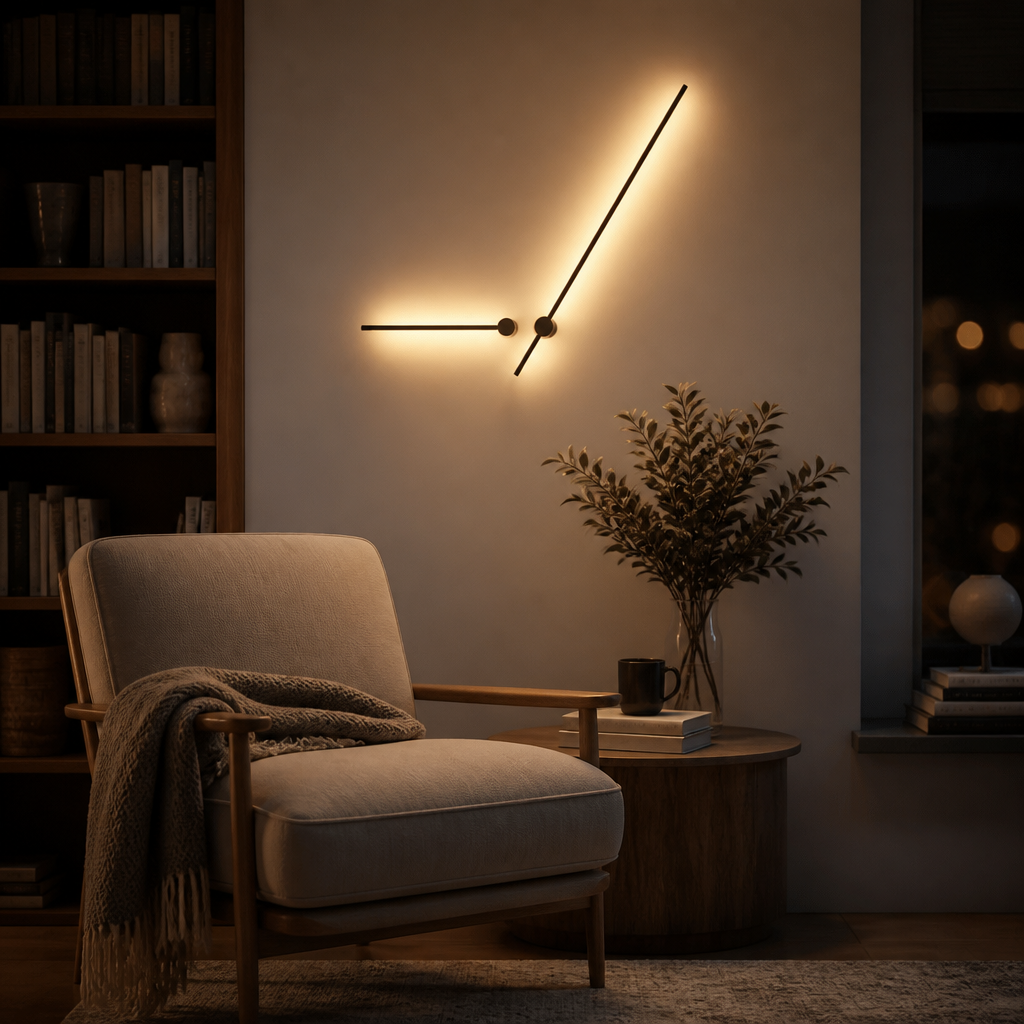 Nordic Minimalist Wall Lamp - 55cm 7W or 100cm 14W Linear LED Sconce in Warm or Cool White for Hallway, Headboard and Stairs