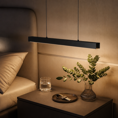 Nordic Minimalist Chandelier - Black or White Fitting from 107cm to 247cm in Warm, Neutral or Dimmable Remote White for Dining and Entryway