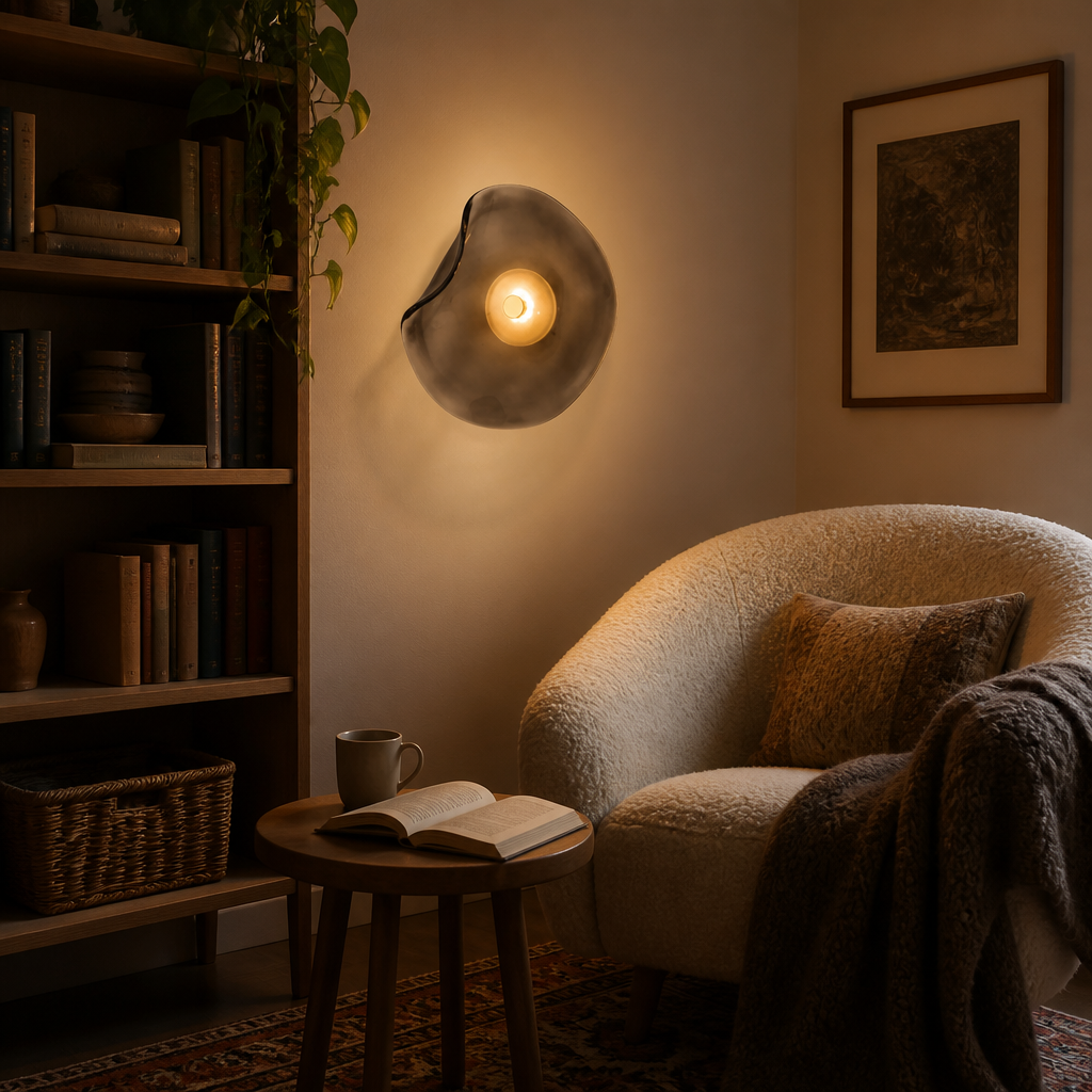 Nordic Modern Wall Lamp - Cognac or Grey Glass Sconce with Warm White 2700K to Cool White 7000K Options for Hallway and Bedhead